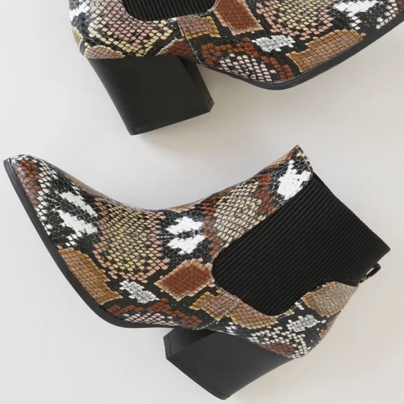 Korie Camel Multi Snake Ankle Booties - Picture 3 of 4